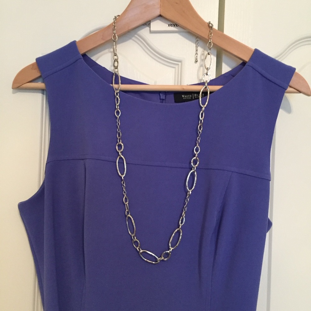 Silver tone hammered link necklace